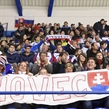 POPRAD, SLOVAKIA - APRIL 18: Team Slovakia fans hold up a banner during preliminary round action against Switzerland at the 2017 IIHF Ice Hockey U18 World Championship. (Photo by Andrea Cardin/HHOF-IIHF Images)

